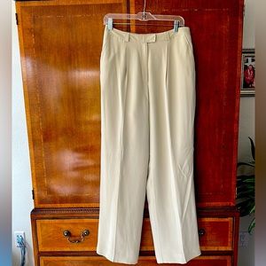 Rena Rowan high waisted, 100% silk tan pants